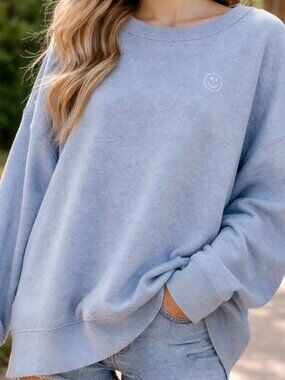 Sweater Blue XL Classic, Timeless, Relaxed, Luxe Feel, Must Have, Stretch